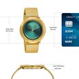 Sonata Sleek Green Dial Gold-Tone Metal Bracelet Watch - image number 3