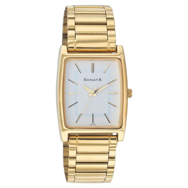 Sonata Quartz Analog with Date Champagne Dial Strap Watch for Men - image number 0