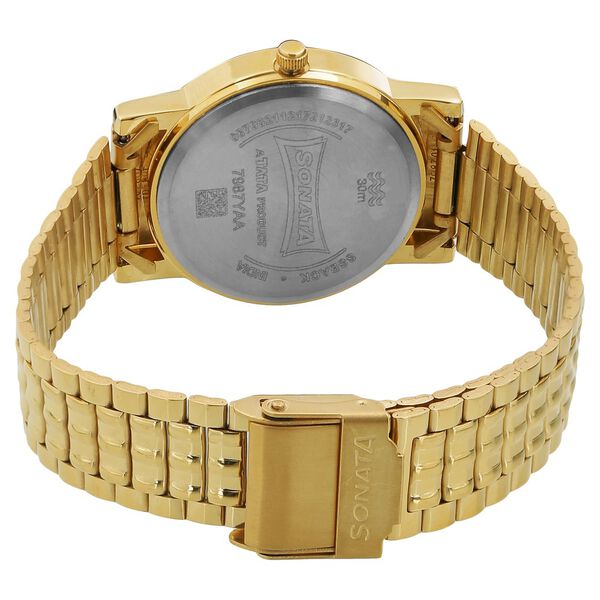 Sonata Quartz Analog White Dial Metal Strap Watch for Men - image number 3