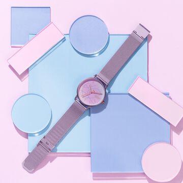 Sonata Poze Quartz Analog Pink Dial Metal Strap Watch For Women