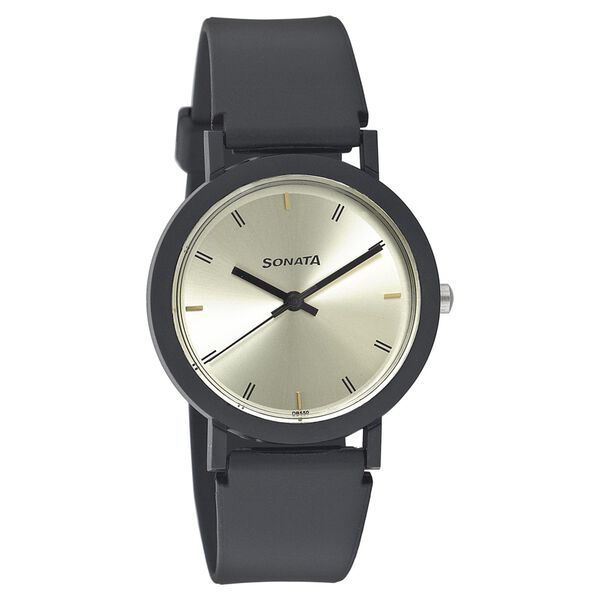 Sonata Quartz Analog Champagne Dial Strap Watch for Men - image number 0