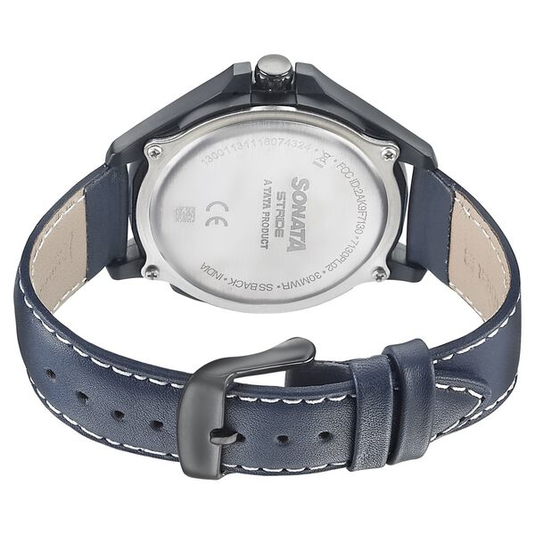 Sonata Stride Smart Grey Dial Leather Strap Watch for Men - image number 3