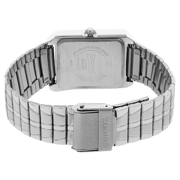 Sonata Quartz Analog White Dial Stainless Steel Strap Watch for Men - image number 3
