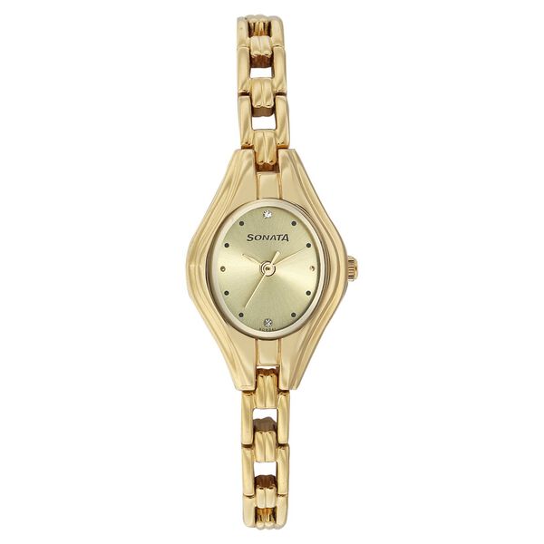 Sonata Quartz Analog Champagne Dial Strap Watch for Women - image number 0