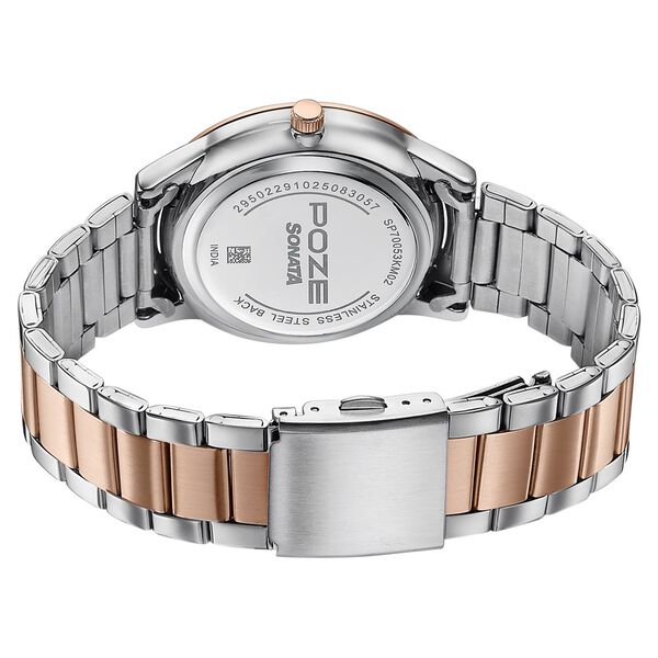 Poze By Sonata Quartz Analog Grey Dial Two Toned Stainless Steel Strap Watch For Men - image number 6