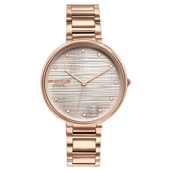 Sonata Poze Quartz Analog White Dial Stainless Steel Strap Watch For Women - image number 1