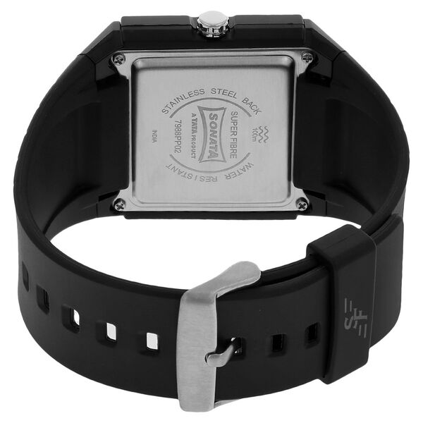 SF Quartz Analog Black Dial Plastic Strap Watch for Men - image number 3