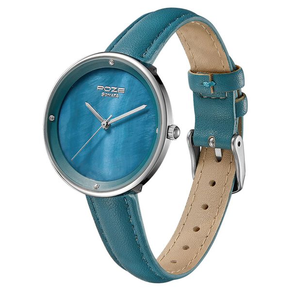 Poze by Sonata Quartz Analog Blue Dial PU Leather Strap Watch for Women - image number 2