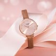 Sonata Poze Quartz Analog Rose Gold Dial Leather Strap Watch for Women - image number 0