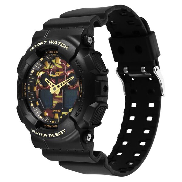 SF Vigour Quartz Digital Analog Digital Multicolor Dial With Black Color Plastic Strap Watch For Unisex - image number 2