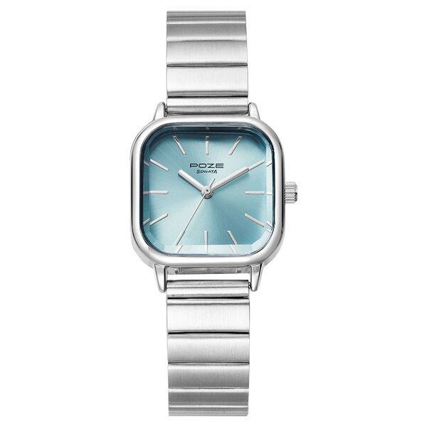 Poze by Sonata Quartz Analog Blue Dial Stainless Steel Strap Watch for Women - image number 0