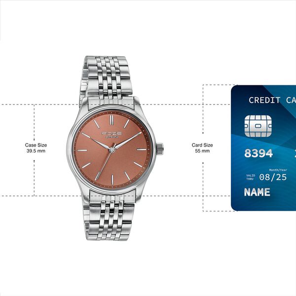 Sonata Poze Quartz Analog Brown Dial Silver Colour Stainless Steel Strap Watch For Men - image number 3