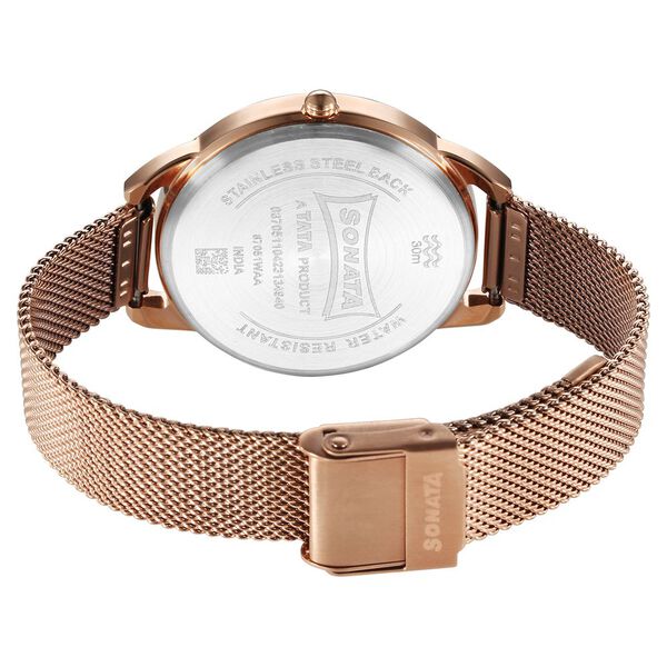 Sonata Wedding Quartz Analog Green Dial Stainless Steel Strap Watch for Women - image number 3