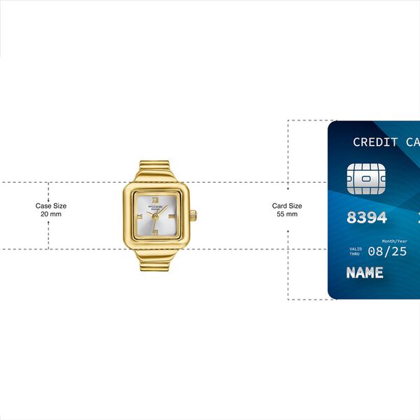 Sonata Poze Quartz Analog Silver Dial Golden Colour Metal Strap Watch For Women - image number 3