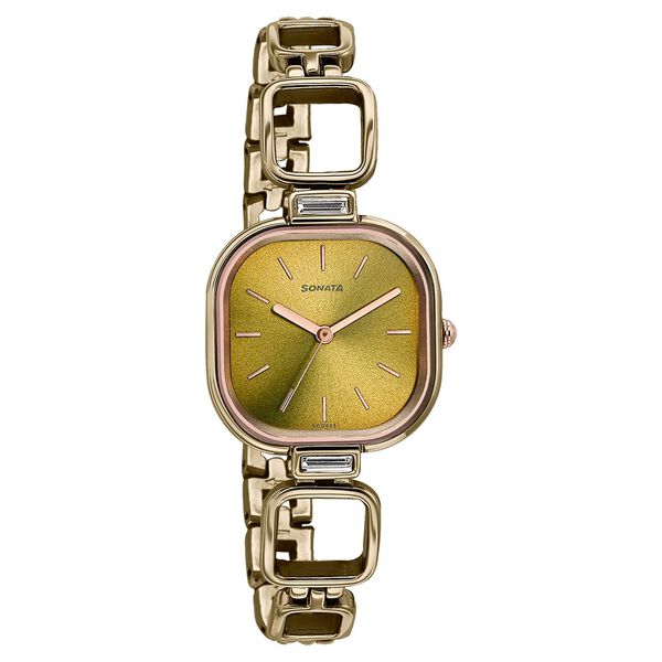 Sonata Colours of Earth Quartz Analog Brown Dial Metal Strap Watch For Women - image number 1