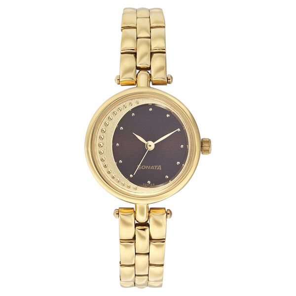 Sonata Quartz Analog Brown Dial Strap Watch for Women - image number 0