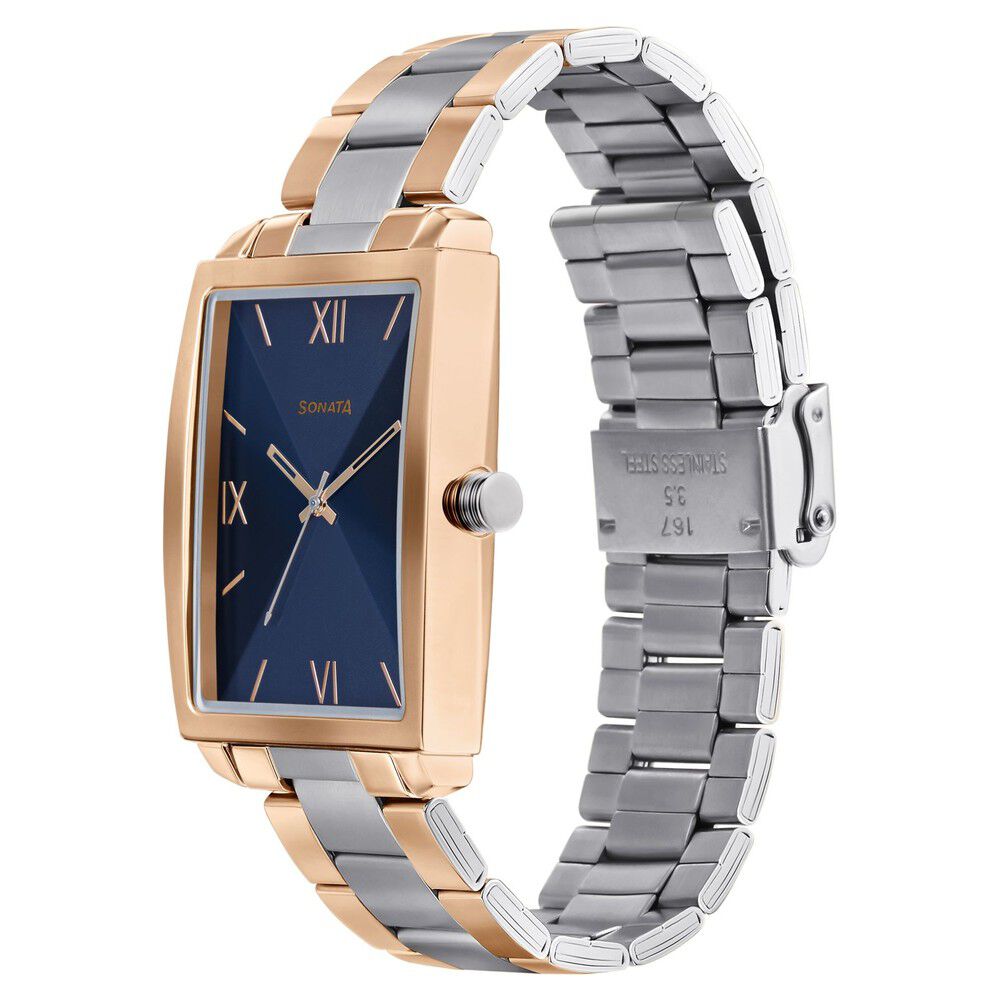 Buy Online Sonata Quartz Analog Stainless Steel Strap Watch for Men ns7143km01 Sonata