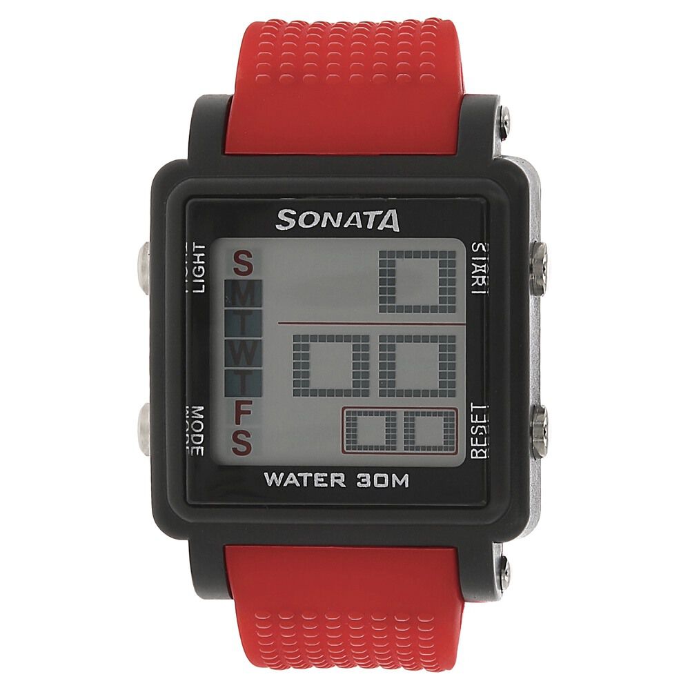 Buy Online SF Digital Dial Blue Plastic Strap Watch for Men ns77043pp04 Sonata