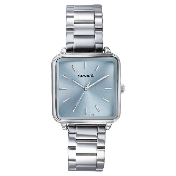 Sonata Wedding Edit Quartz Analog Blue Dial Stainless Steel Strap Watch For Women - image number 1