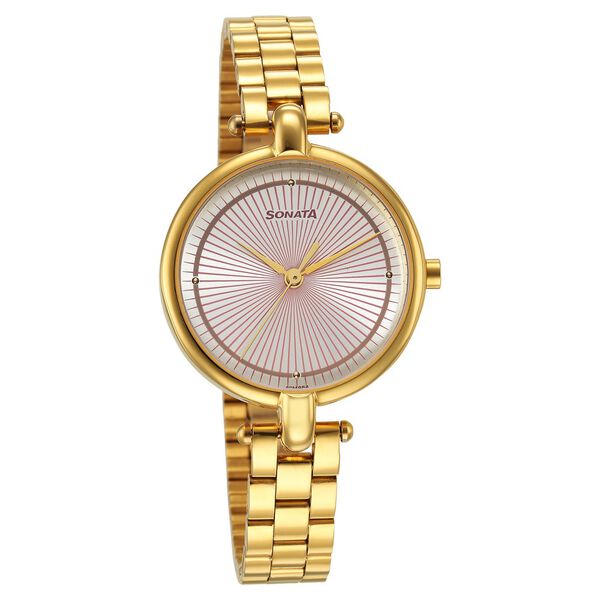 Sonata Gold Edit Silver Dial Women Watch With Stainless Steel Strap - image number 0