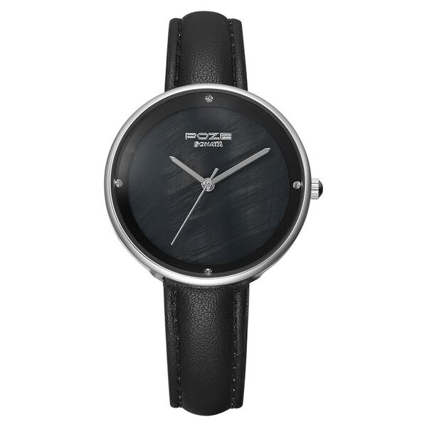 Poze by Sonata Quartz Analog Black Dial PU Leather Strap Watch for Women - image number 0