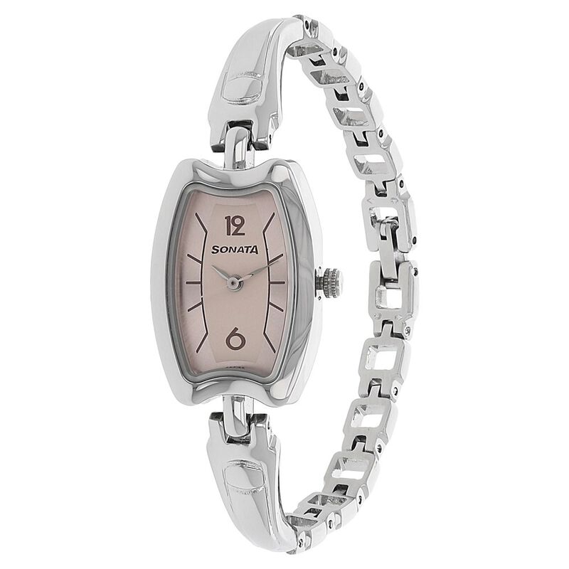 Sonata Elite Pink Dial Women Watch With Metal Strap - image number 1