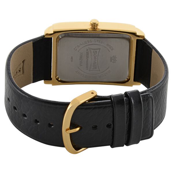 Sonata Quartz Analog Black Dial Leather Strap Watch for Men - image number 3