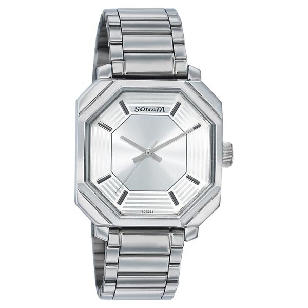 Sonata Quartz Analog Silver Dial Watch for Men - image number 0
