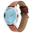 Sonata Ease Watches For Men With Brown Leather Strap And Light Blue Dial - image number 1