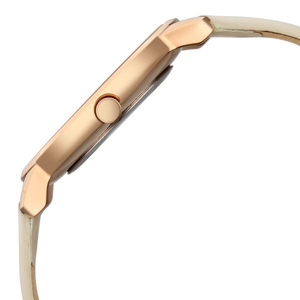 Sonata Sleek Women Rose Gold Dial Beige Leather Strap Watch - image number 4