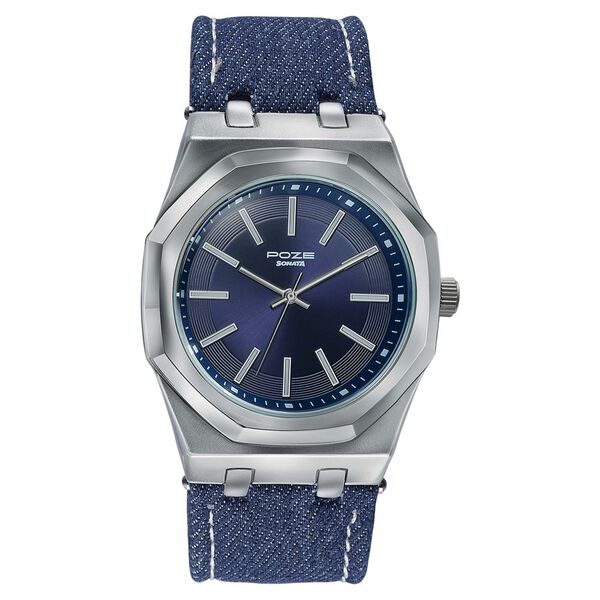 Poze Poze Quartz Analog Blue Dial Blue Denim Strap Watch For Men - image number 1