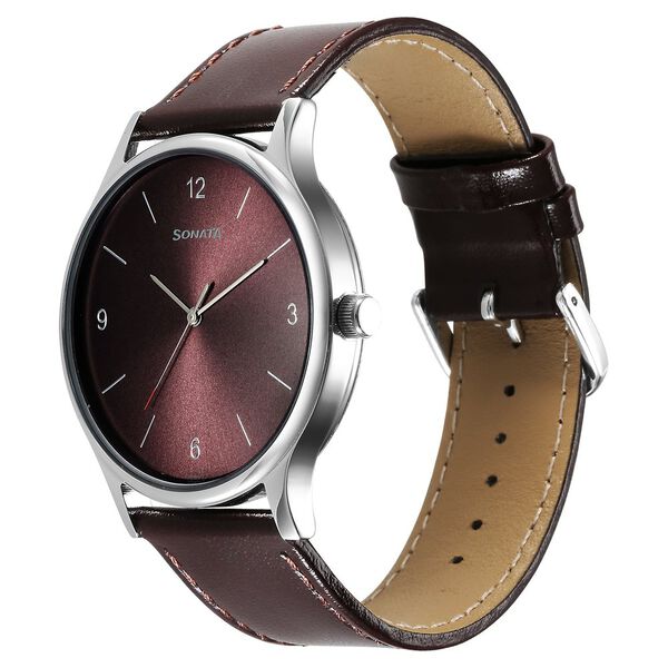 Sonata Quartz Analog Brown Dial Watch for Men - image number 1