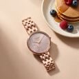 Poze Poze Quartz Analog Beige Dial Rose Gold Metal Strap Watch For Women - image number 0
