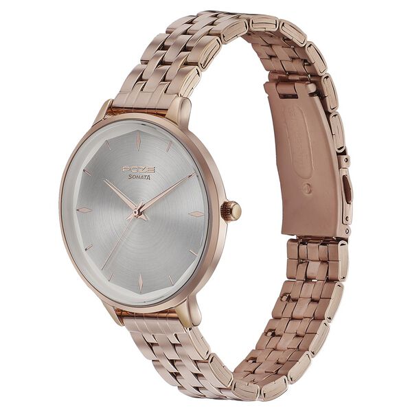 Poze by Sonata Quartz Analog Silver Dial Stainless Steel Strap Watch for Women - image number 2