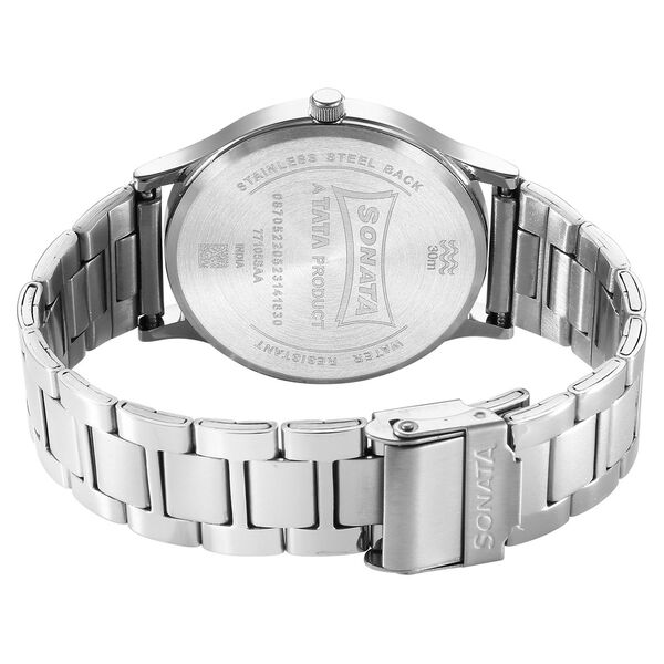 Sonata Aspire Quartz Analog Silver Dial Stainless Steel Strap Watch for Men - image number 3