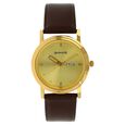 Sonata Quartz Analog with Day and Date Champagne Dial Leather Strap Watch for Men - image number 0