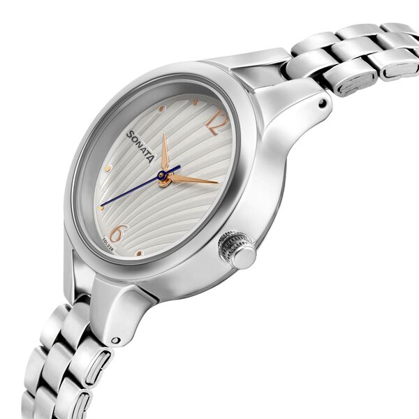 Sonata Workwear White Dial Women Watch With Stainless Steel Strap - image number 2