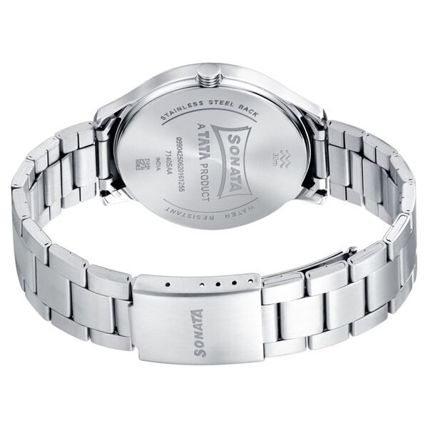 Sonata Quartz Multifunction Blue Dial Metal Strap Watch for Men - image number 3