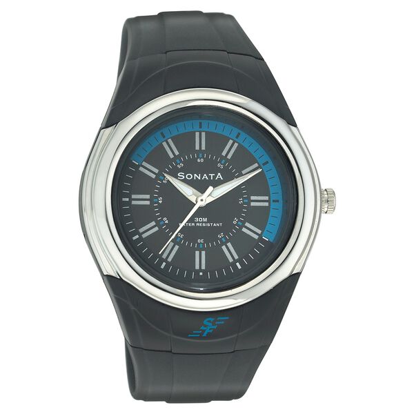 Sonata Quartz Analog Black Dial Strap Watch for Men - image number 0