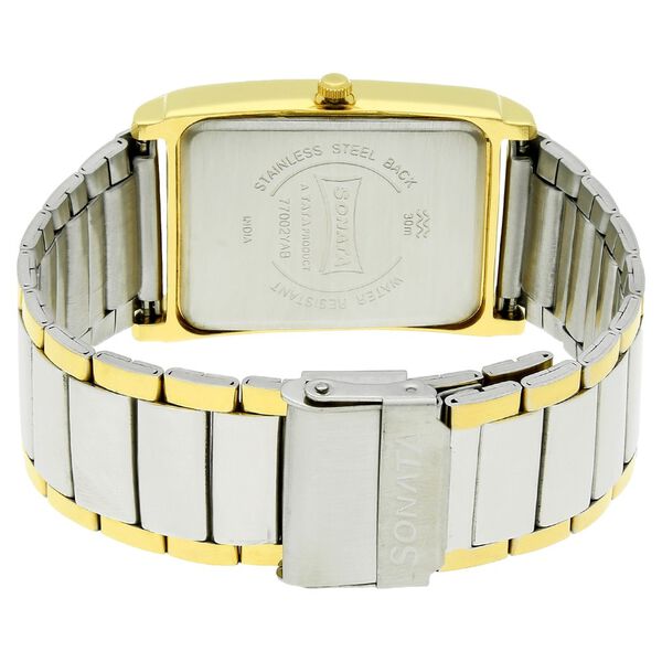 Sonata Quartz Analog Silver Dial Stainless Steel Strap Watch for Men - image number 3