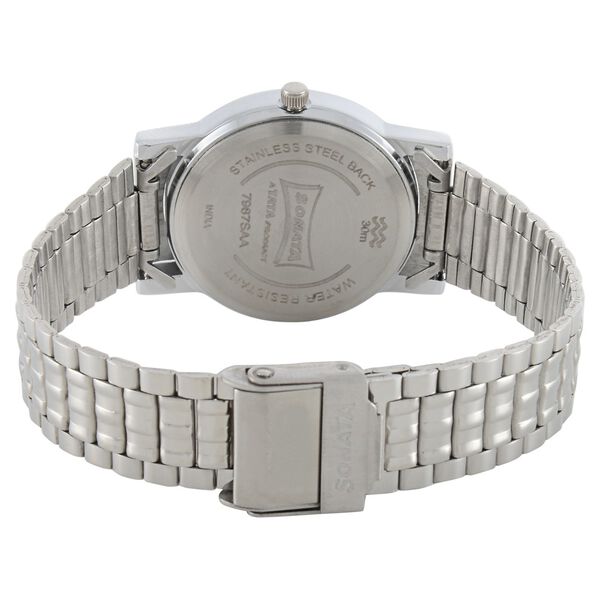 Sonata Quartz Analog White Dial Stainless Steel Strap Watch for Men - image number 3