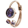Sonata Aura Quartz Analog Purple Dial Rose Gold Stainless Steel Strap Watch For Women - image number 1