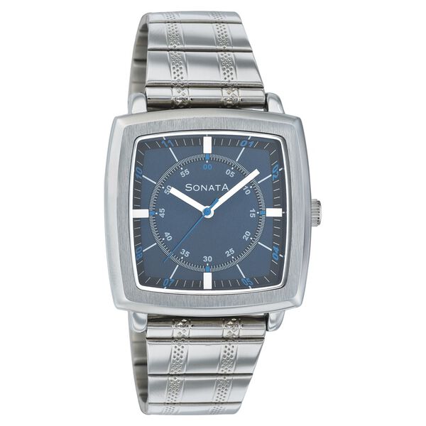 Sonata Quartz Analog Blue Dial Strap Watch for Men - image number 0