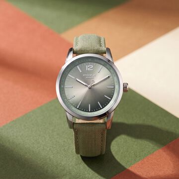 Poze By Sonata Quartz Analog Green Dial Green Nylon Strap Watch For Men