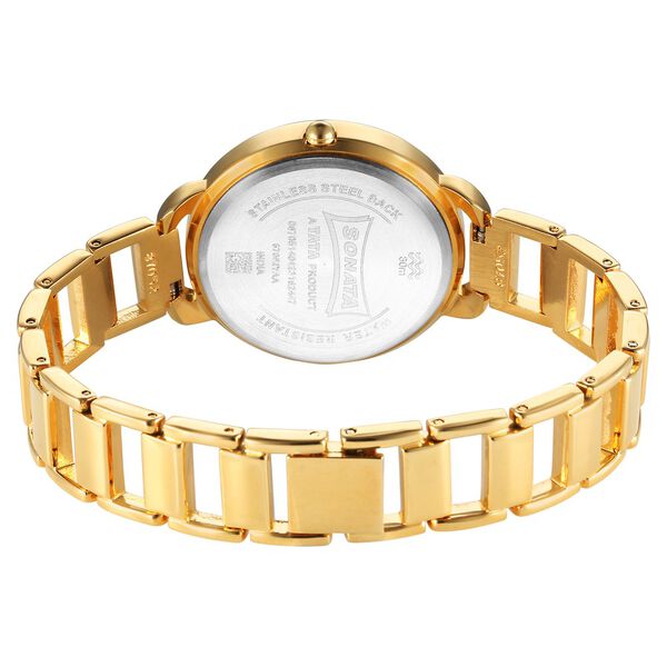 Sonata Wedding Quartz Analog Champagne Dial Metal Strap Watch for Women - image number 3