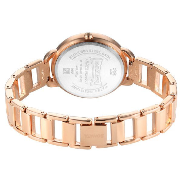 Sonata Wedding Quartz Analog Pink Dial Metal Strap Watch for Women - image number 3