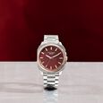 Sonata Poze Quartz Analog Red Dial Silver Metal Strap Watch For Men - image number 0