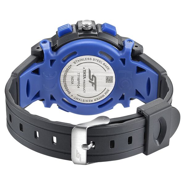 SF Quartz Analog Digital Black Dial PU Strap Watch for Men - image number 3