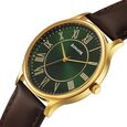 Sonata Traditional Essentials Quartz Analog Green Dial Brown Leather Strap Watch For Men - image number 2