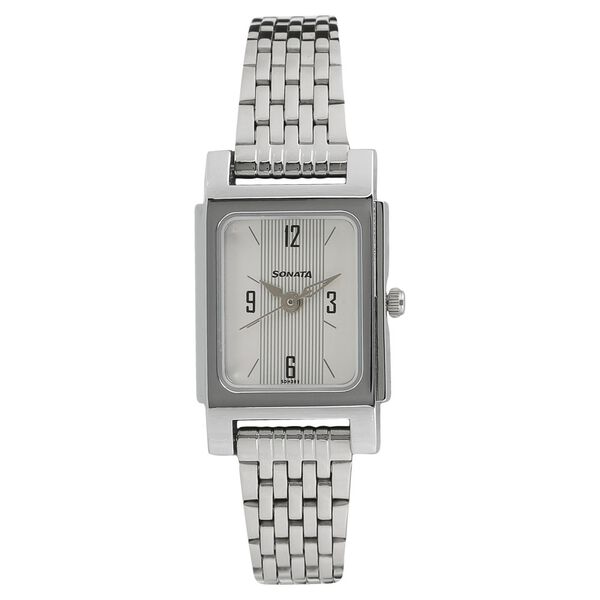 Sonata Essentials White Dial Women Watch With Stainless Steel Strap - image number 0